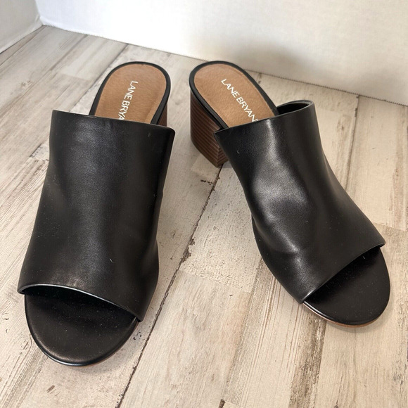 Lane Bryant Slip On Block Heels Mules 8W Summer Open Toe Dressy Party Cocktail - Picture 1 of 8